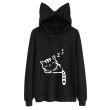 Load image into Gallery viewer, Womens Cat Long Sleeve Hoodie Sweatshirt Hooded Pullover Tops Blouse